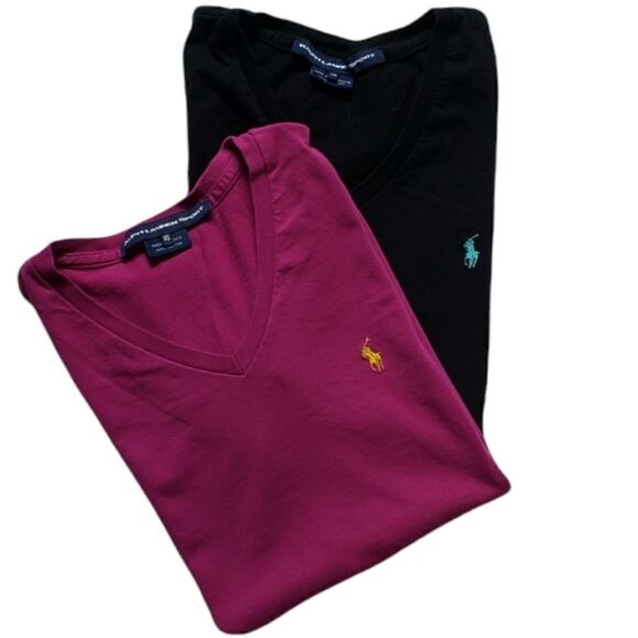 2 Ralph Lauren v neck short sleeve tee - Picture 1 of 3